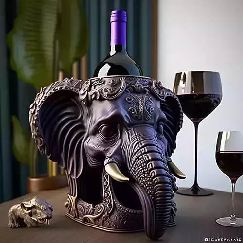  Elephant head Wine Holder 3D print model