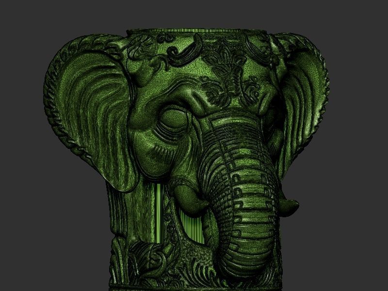 Elephant head Wine Holder 3D print model_16