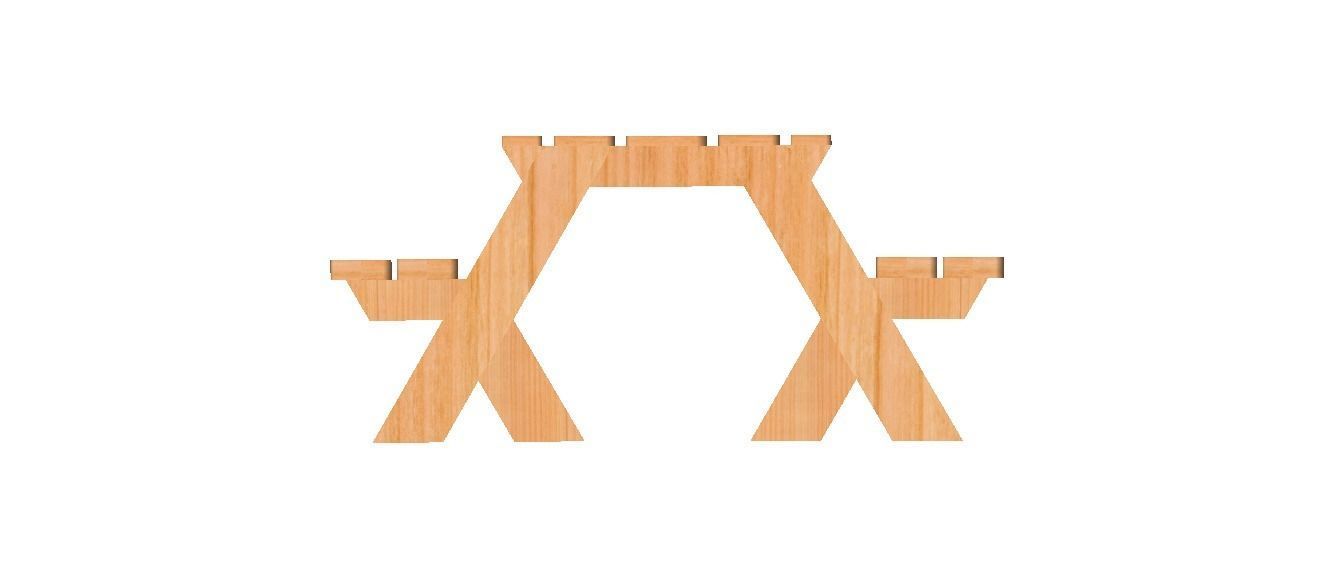 Outdoor Picnic Table 3D model_33