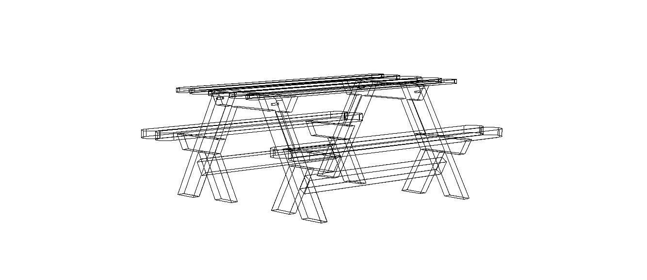 Outdoor Picnic Table 3D model_28