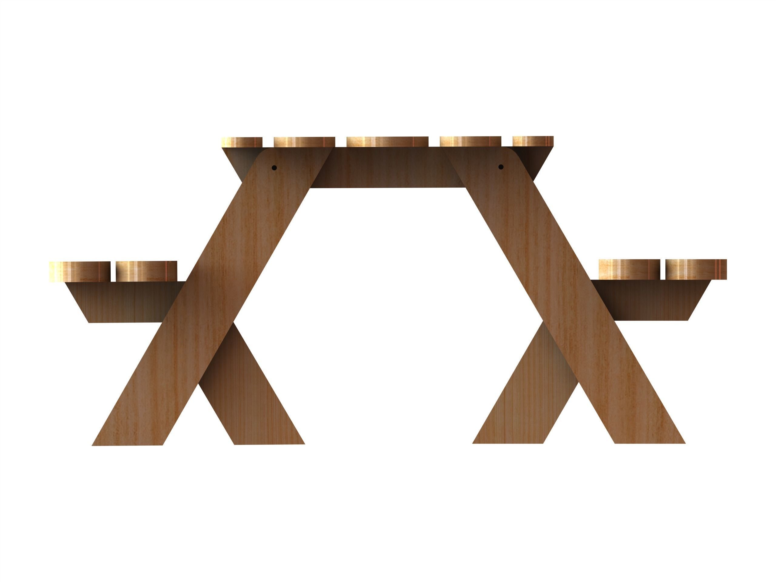 Outdoor Picnic Table 3D model_1