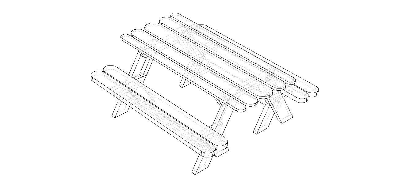 Outdoor Picnic Table 3D model_7