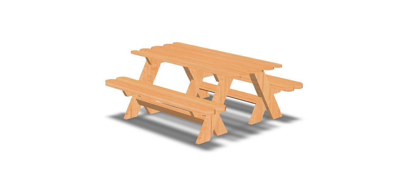 Outdoor Picnic Table 3D model_5