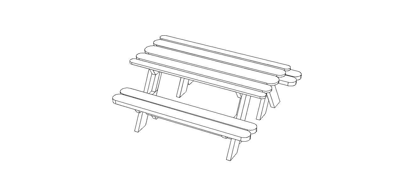 Outdoor Picnic Table 3D model_38