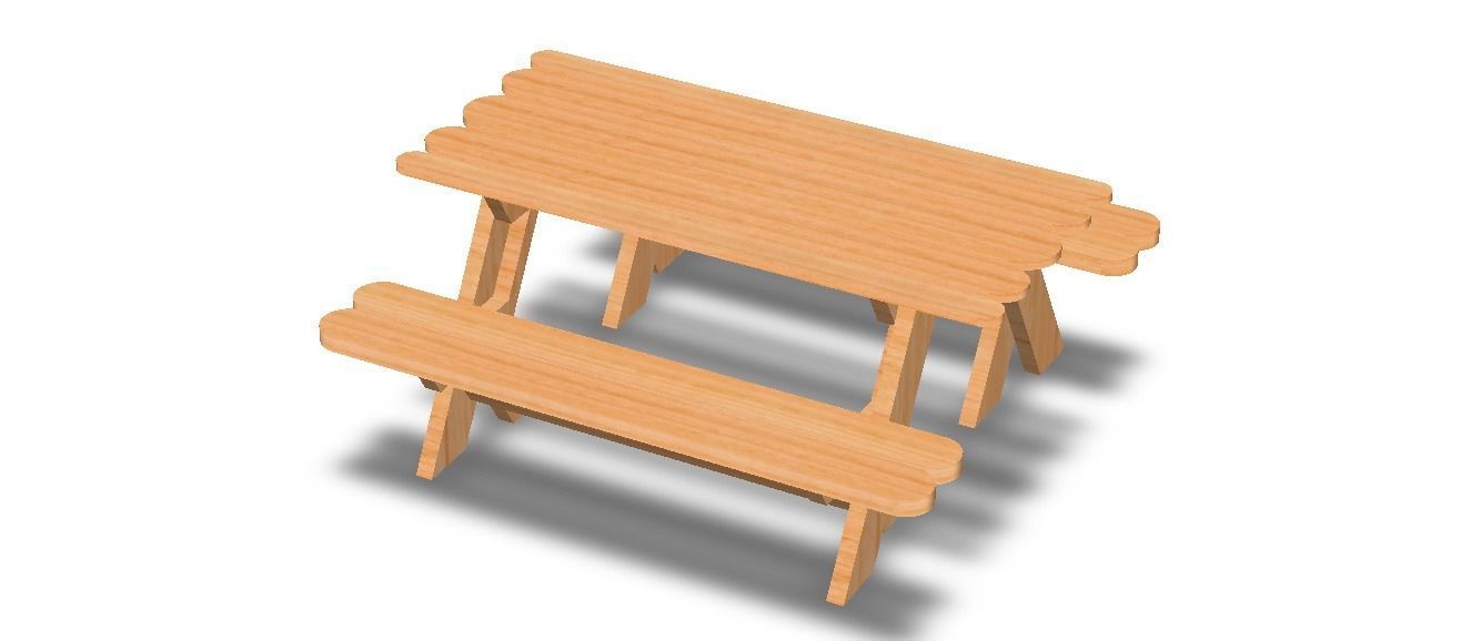 Outdoor Picnic Table 3D model_13