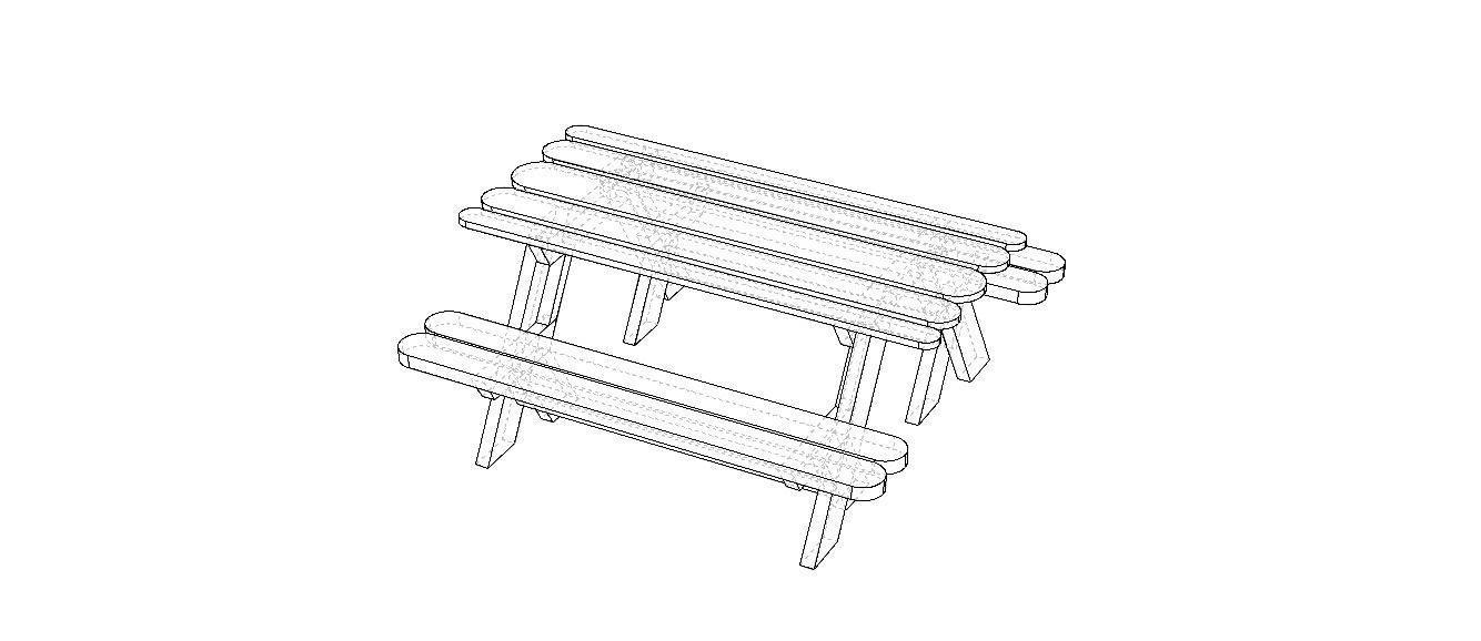 Outdoor Picnic Table 3D model_39