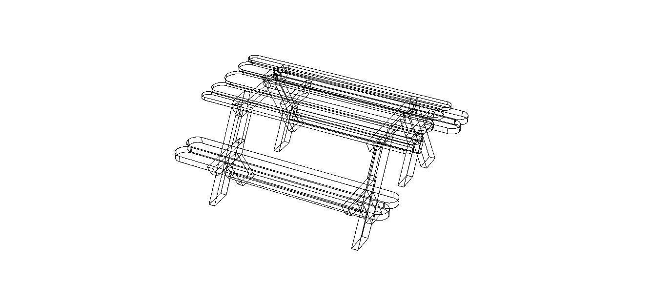 Outdoor Picnic Table 3D model_40