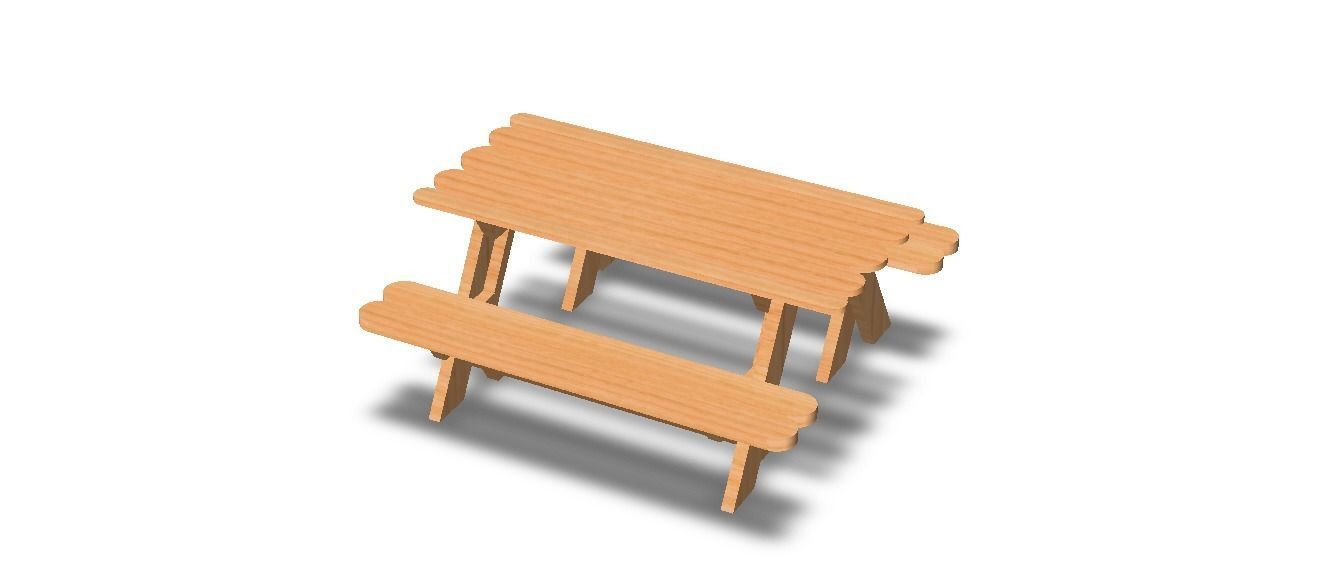 Outdoor Picnic Table 3D model_41