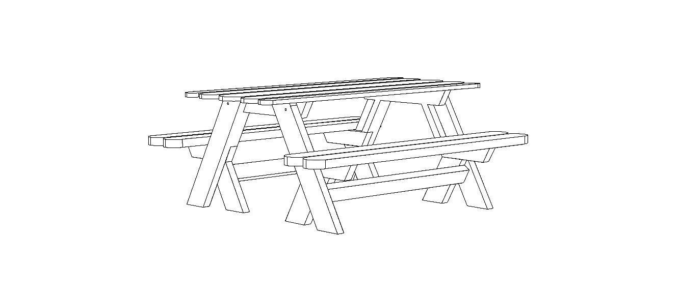 Outdoor Picnic Table 3D model_26