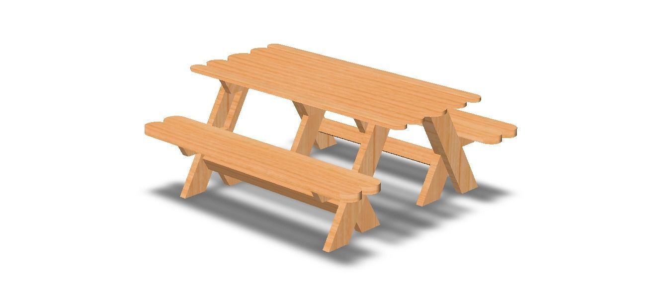 Outdoor Picnic Table 3D model_37