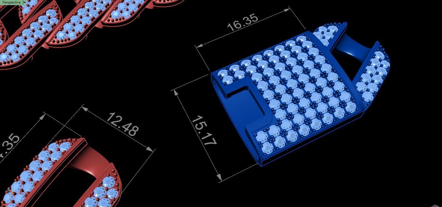 CUBAN LINK CHAIN FOR BRACELETS OR NECKLACE - 194mm 3D print model_8