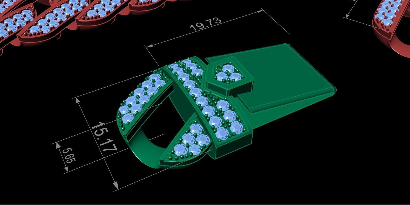 CUBAN LINK CHAIN FOR BRACELETS OR NECKLACE - 194mm 3D print model_4