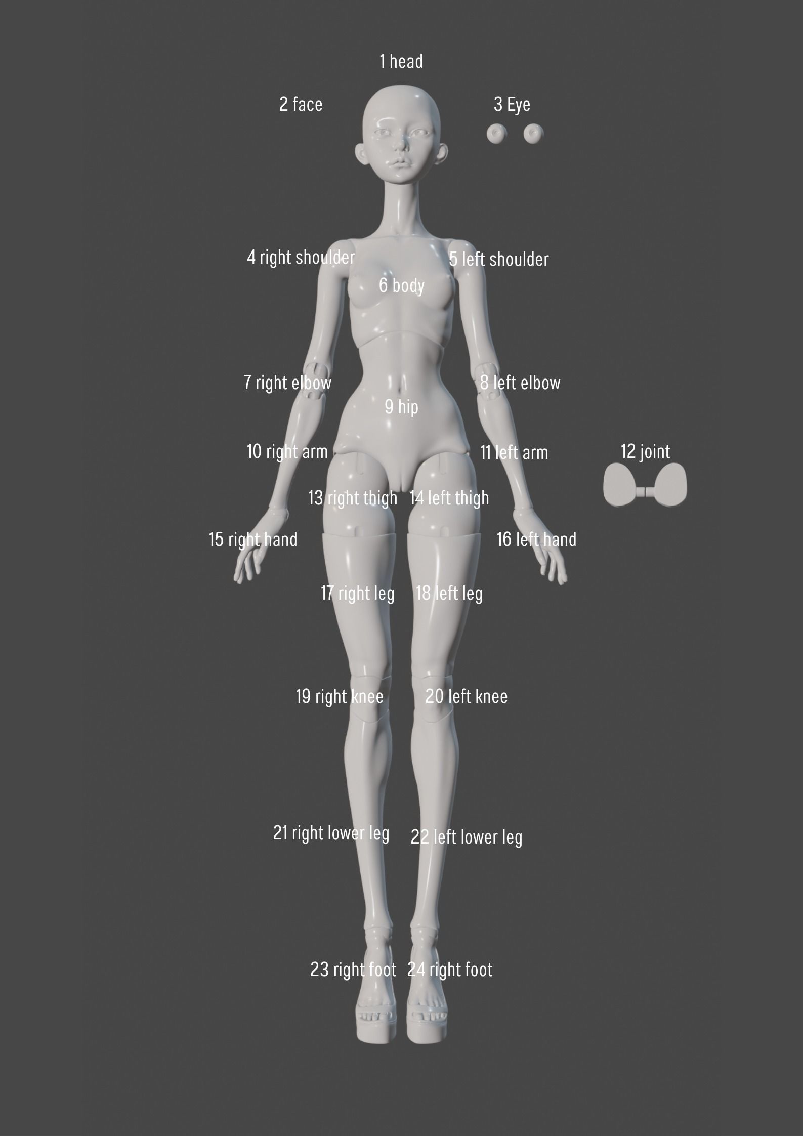 Arise BJD Ball Jointed Doll 3D Printed Model Doll 3D print model_4