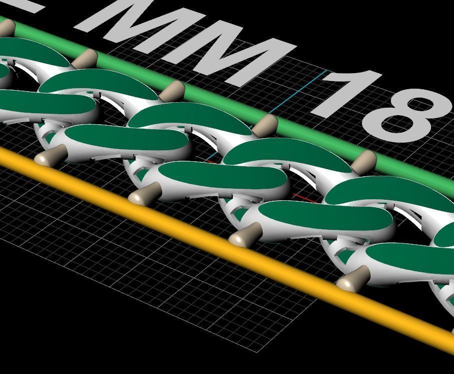 12 mm 18 cm CUBAN LINK CHAIN FOR BRACELET OR NECKLACE 3D print model_2