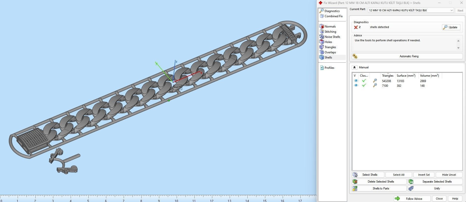 12 mm 18 cm CUBAN LINK CHAIN FOR BRACELET OR NECKLACE 3D print model_5
