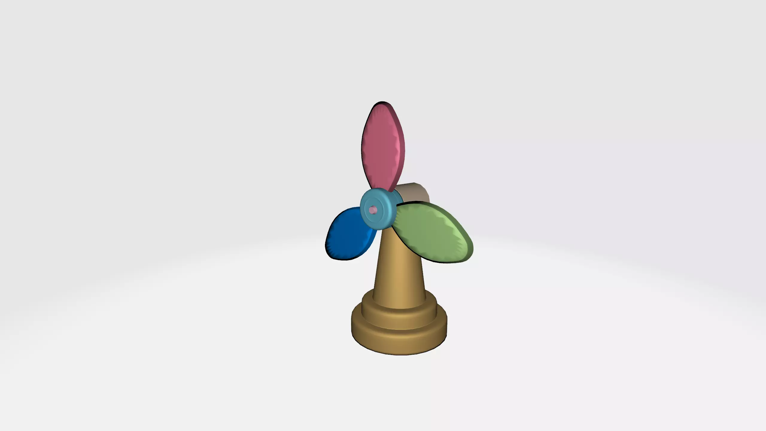 CARTOON LOW POLLY FAN Low-poly 3D model_0