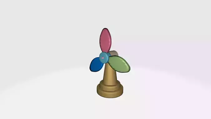 CARTOON LOW POLLY FAN Low-poly 3D model