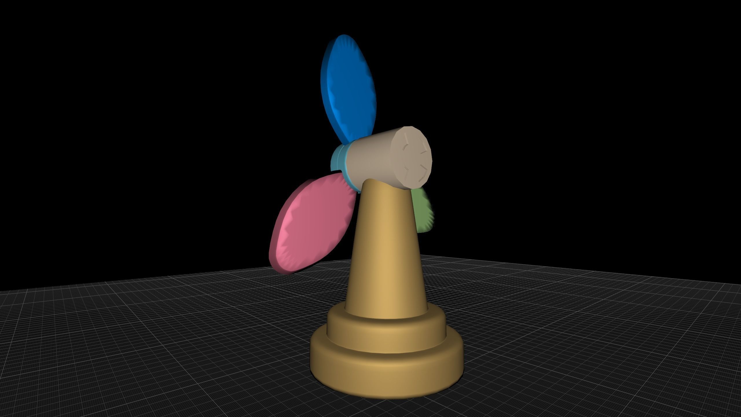 CARTOON LOW POLLY FAN Low-poly 3D model_37