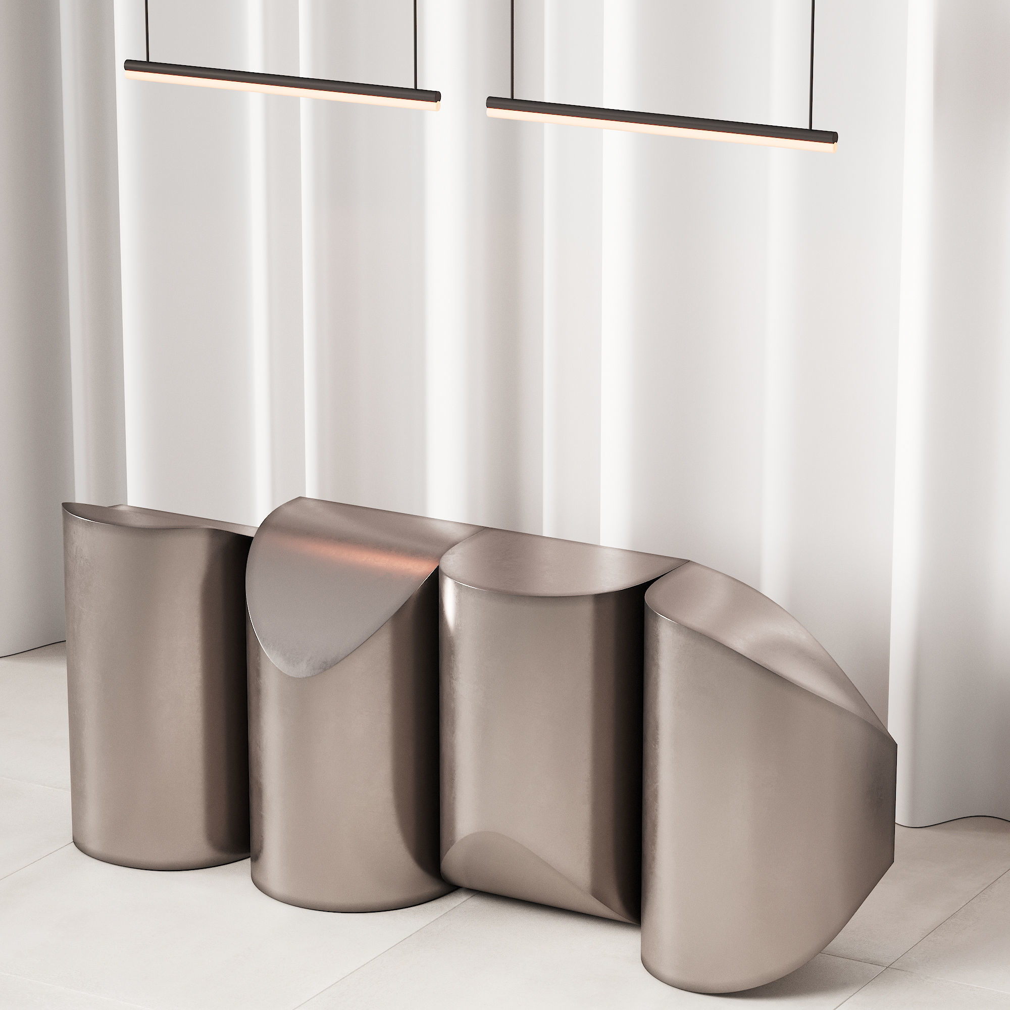 381 office furniture 19 reception desk 14 sculptural metal 3D model_1