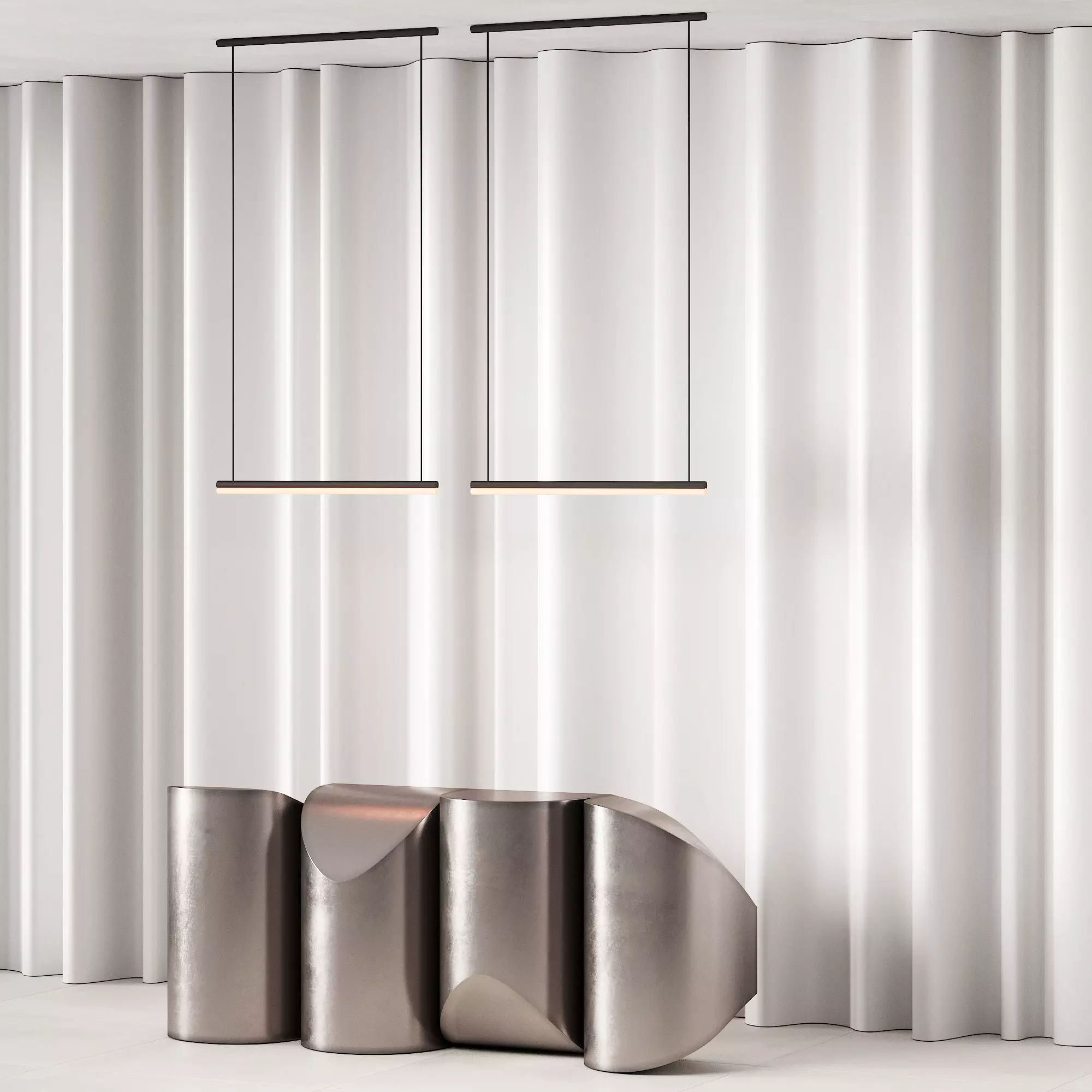 381 office furniture 19 reception desk 14 sculptural metal 3D model_0