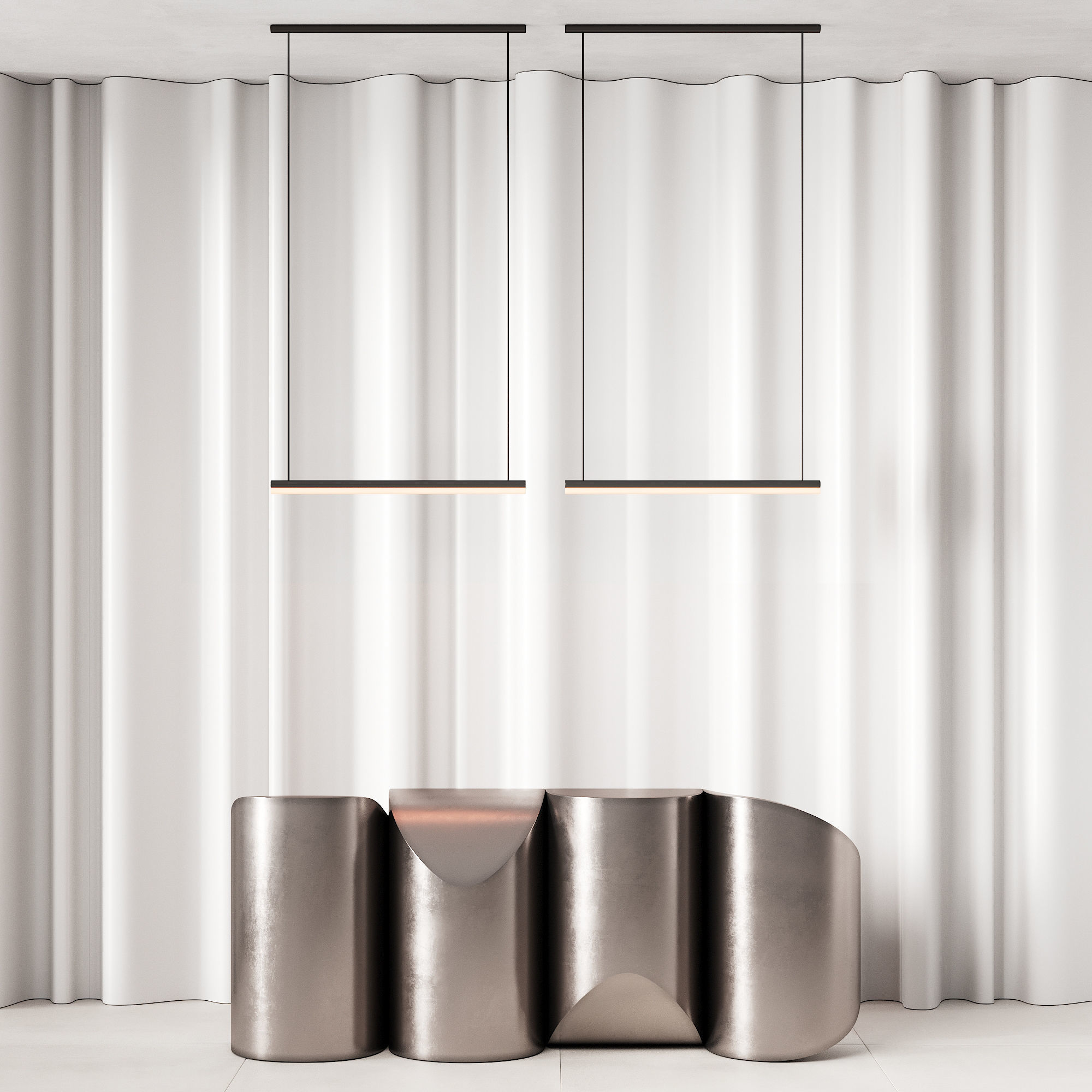 381 office furniture 19 reception desk 14 sculptural metal 3D model_2