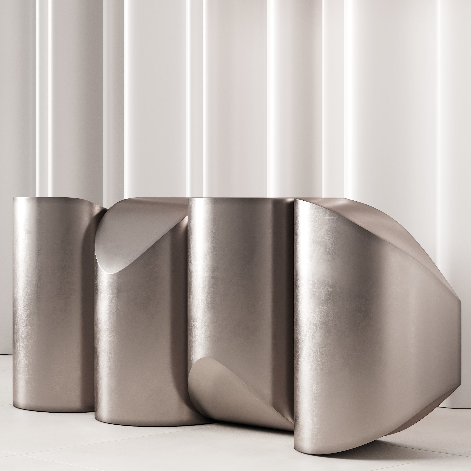 381 office furniture 19 reception desk 14 sculptural metal 3D model_3