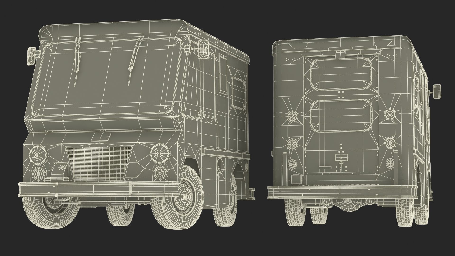 US Mail Studebaker ZIP Van Rigged 3D model_45