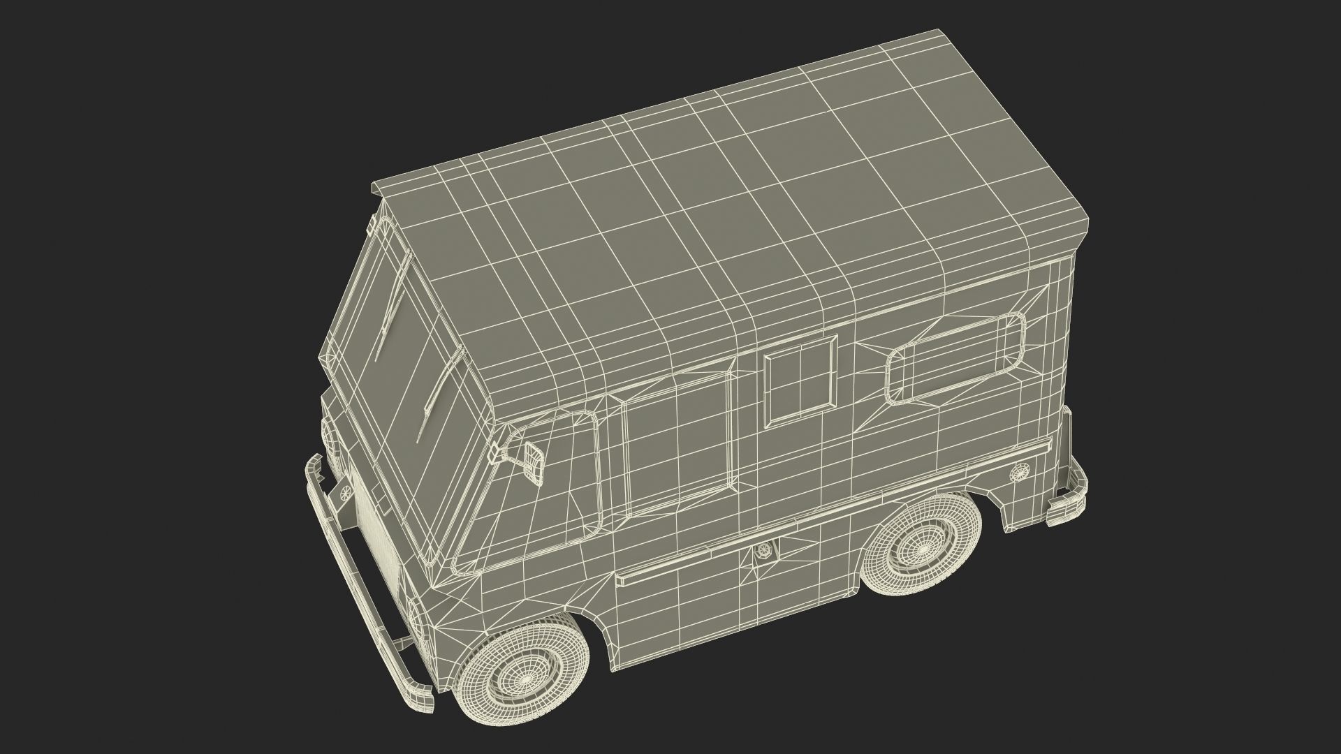 US Mail Studebaker ZIP Van Rigged 3D model_46