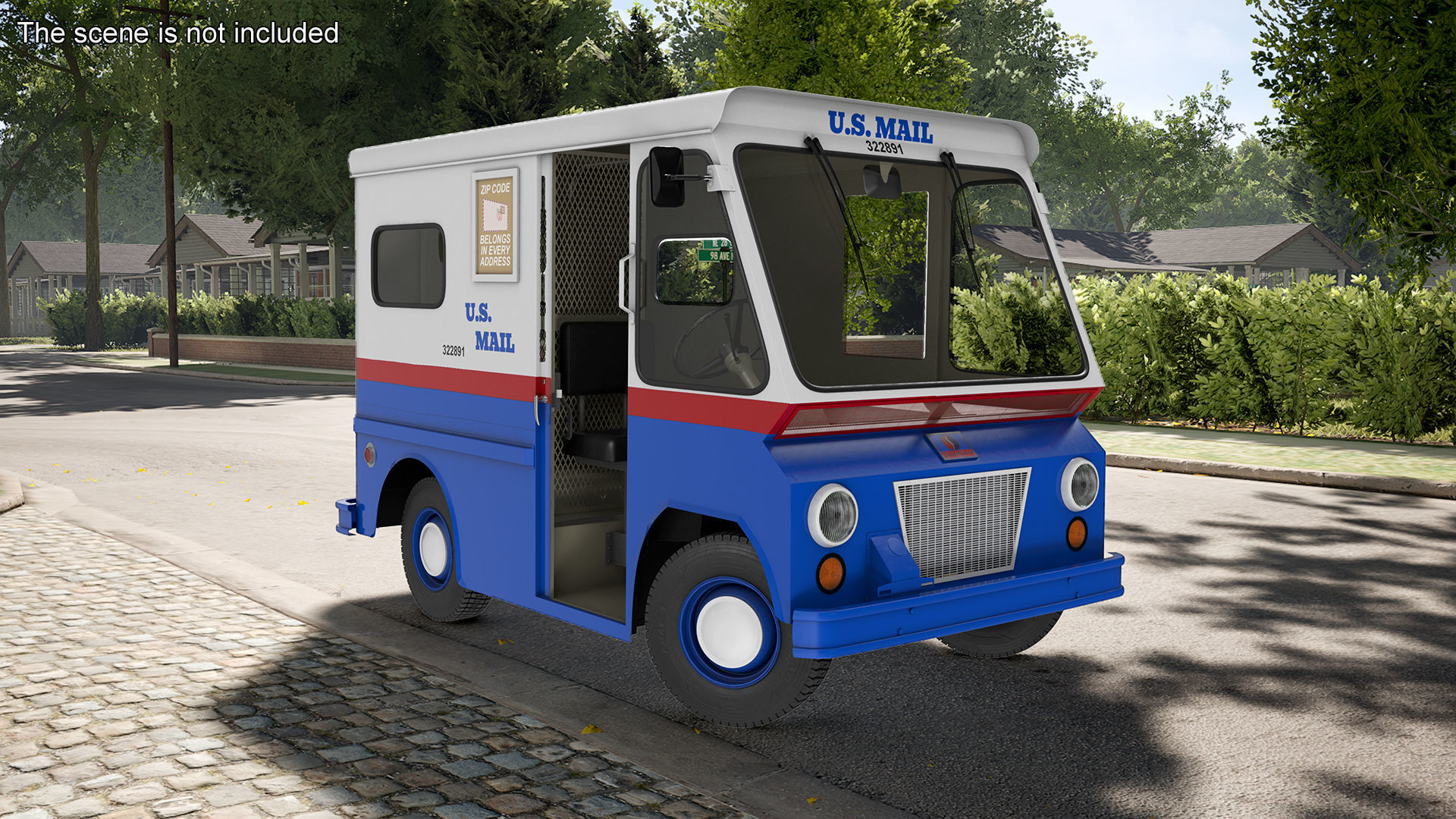 US Mail Studebaker ZIP Van Rigged 3D model_10