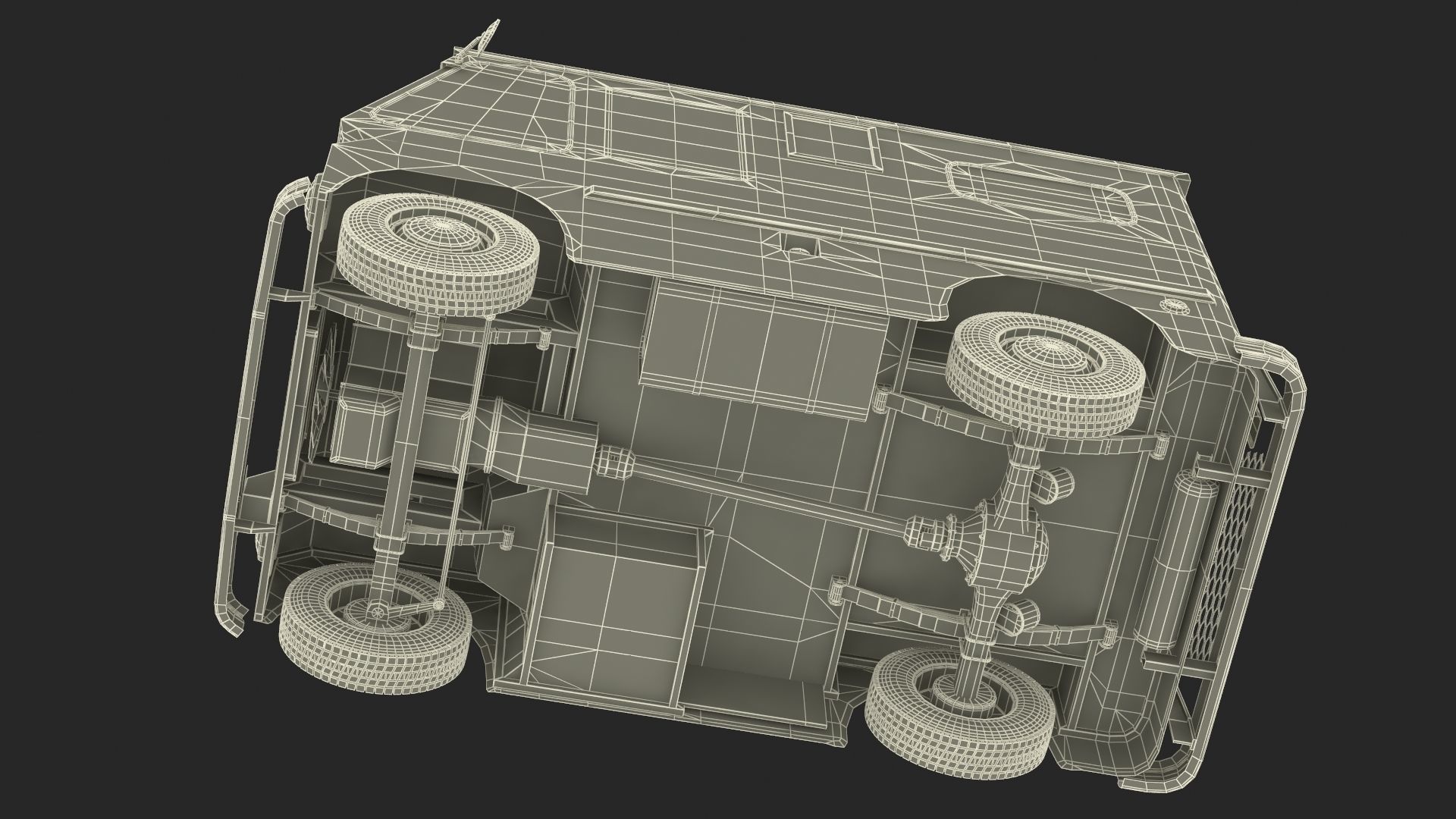 US Mail Studebaker ZIP Van Rigged 3D model_47