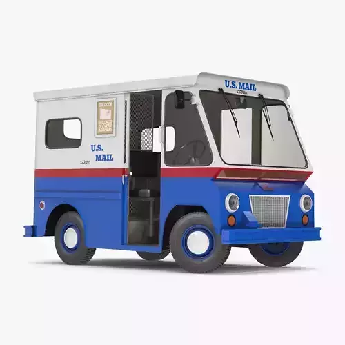 US Mail Studebaker ZIP Van Rigged 3D model