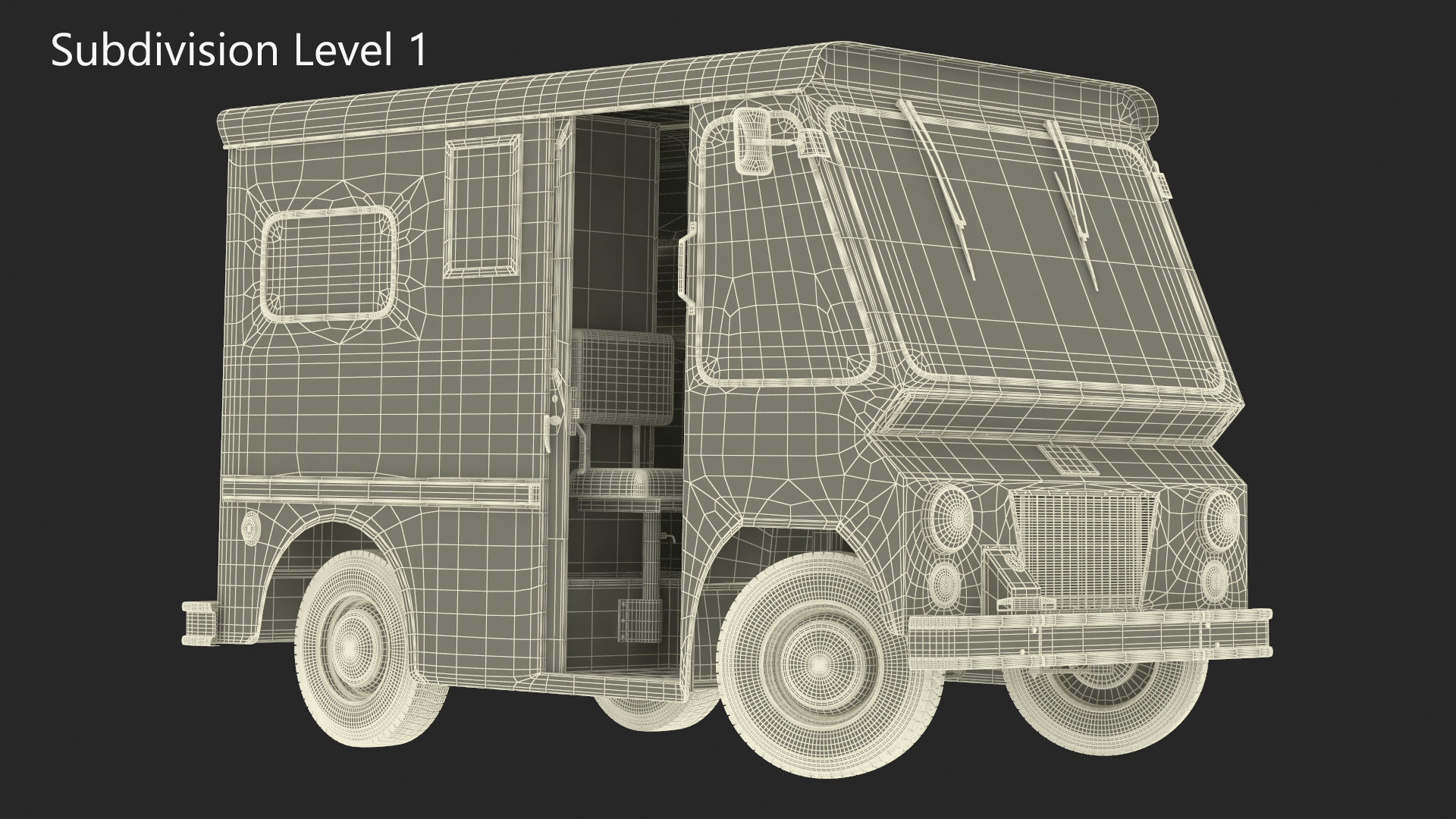 US Mail Studebaker ZIP Van Rigged 3D model_40