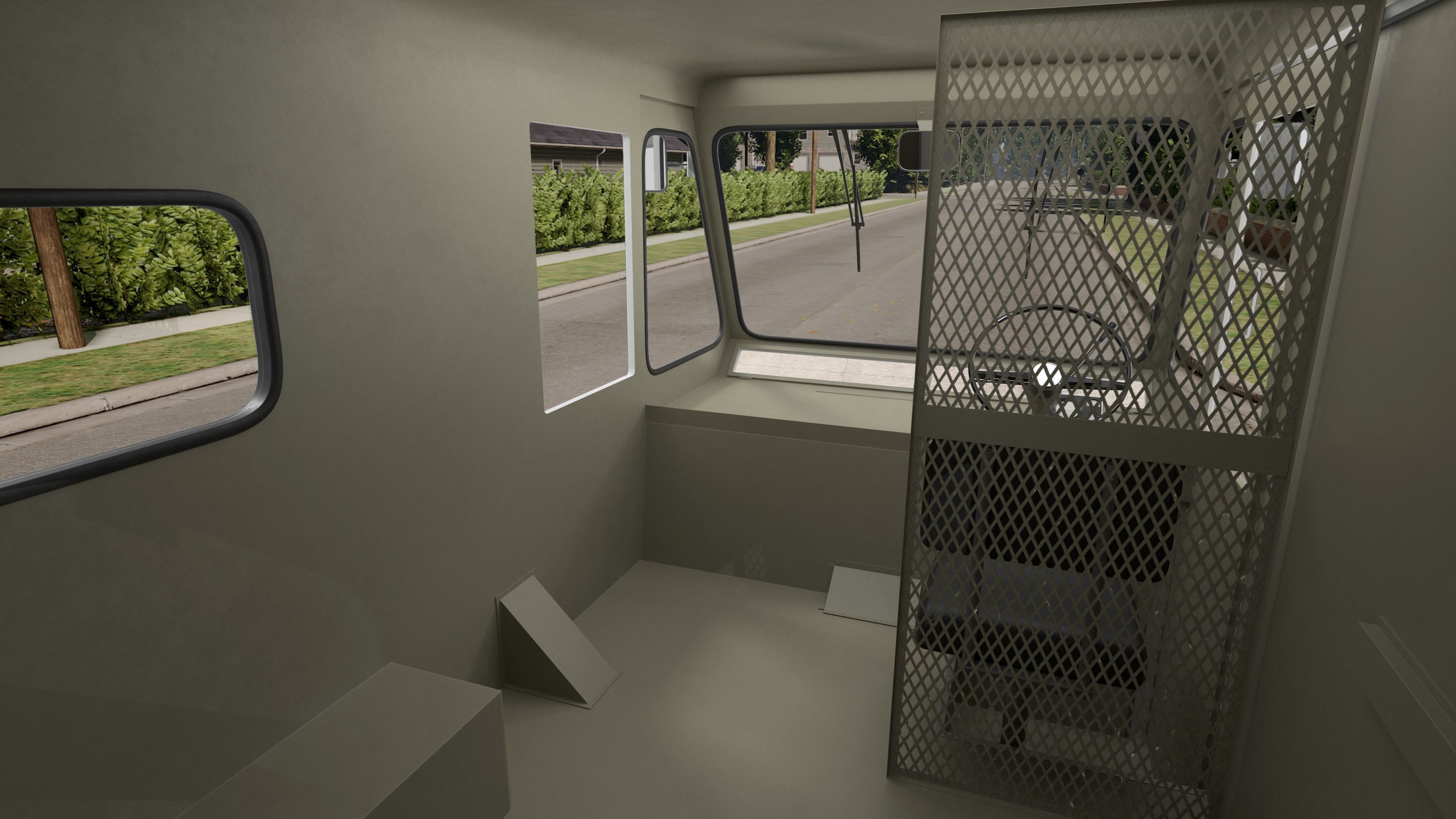 US Mail Studebaker ZIP Van Rigged 3D model_11