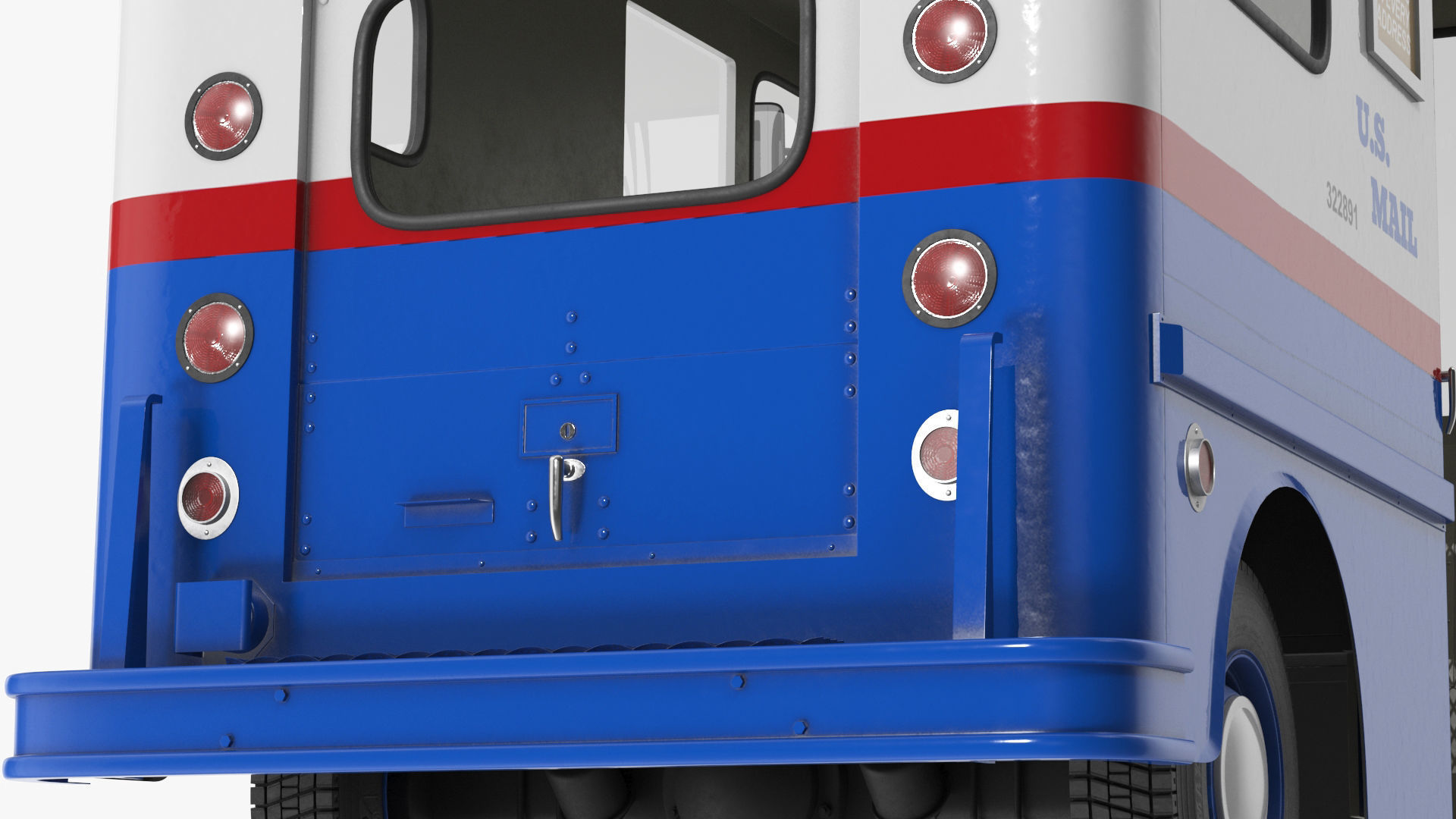 US Mail Studebaker ZIP Van Rigged 3D model_35
