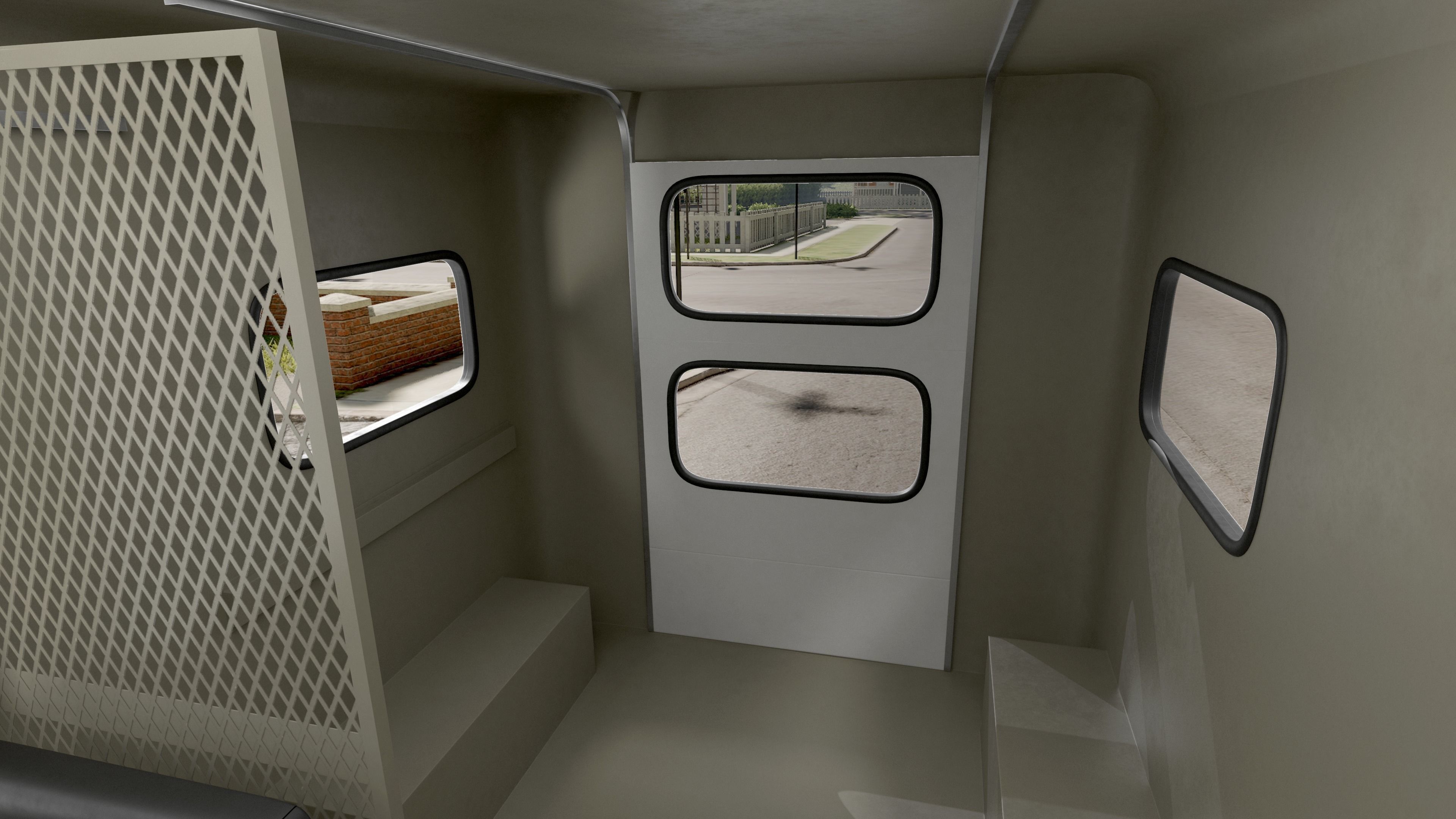 US Mail Studebaker ZIP Van Rigged 3D model_13