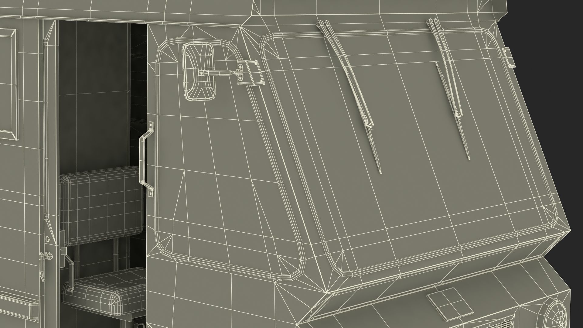 US Mail Studebaker ZIP Van Rigged 3D model_50