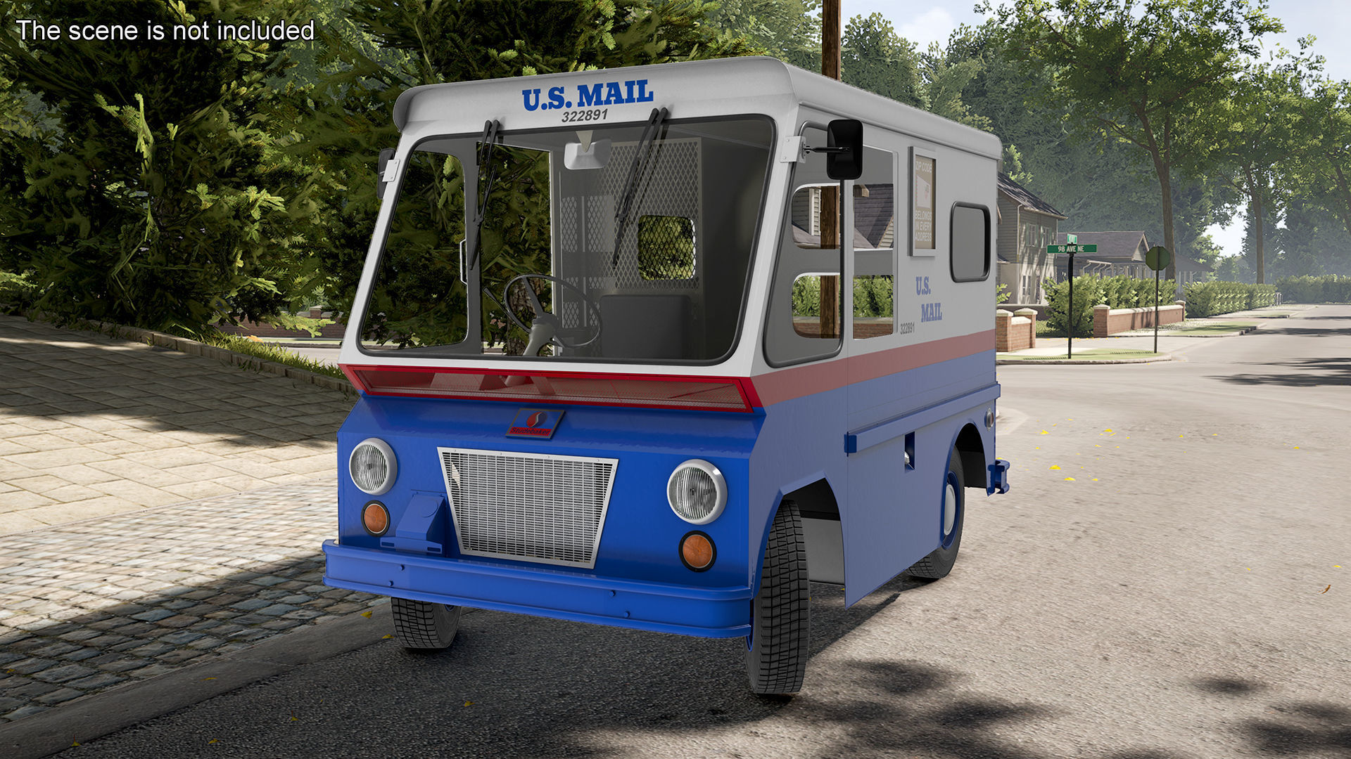 US Mail Studebaker ZIP Van Rigged 3D model_6