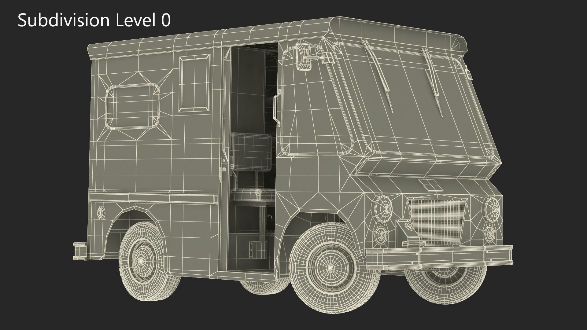 US Mail Studebaker ZIP Van Rigged 3D model_39