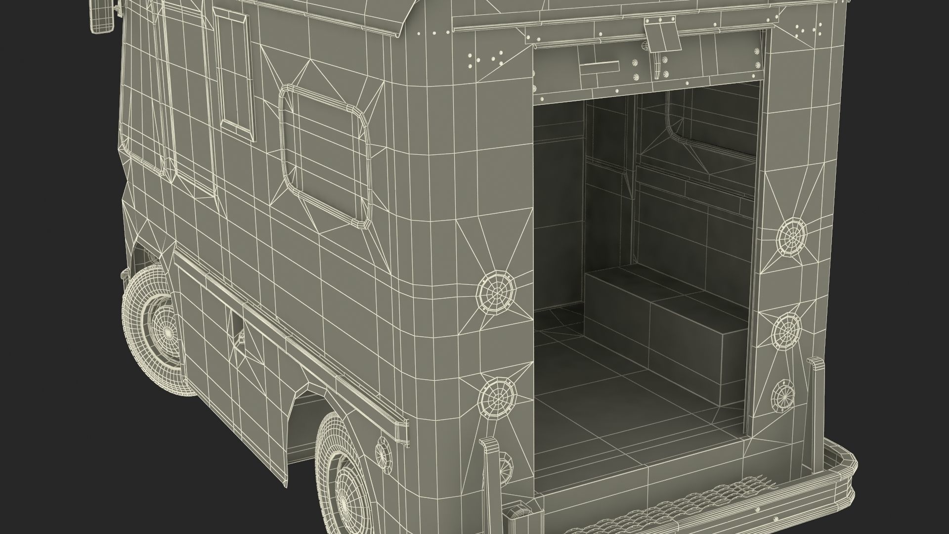 US Mail Studebaker ZIP Van Rigged 3D model_51