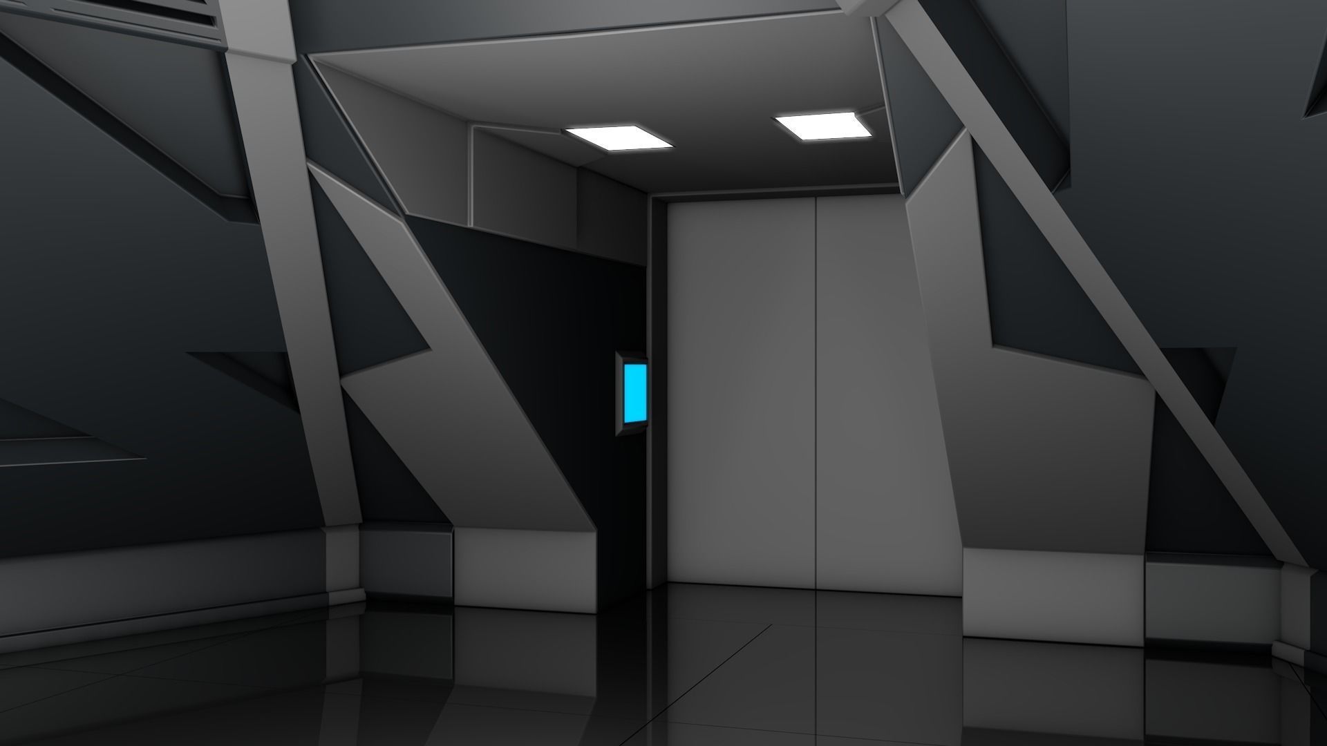 Sci Fi Room 3D model_2