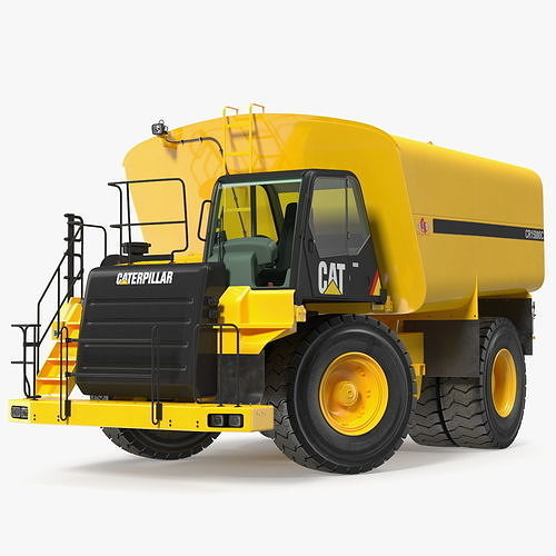 Water Truck CAT 775 Rigged 3D model
