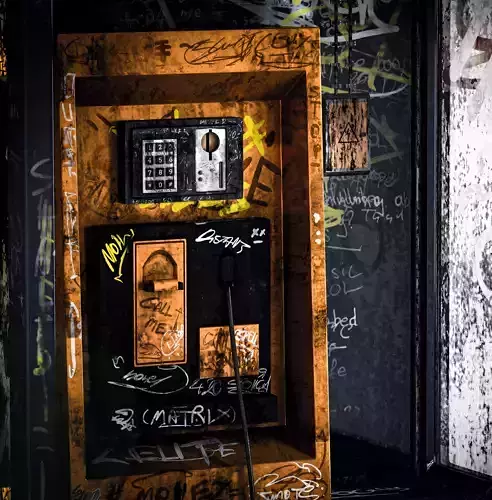 Dirty Telephone Booth Low-poly 3D model