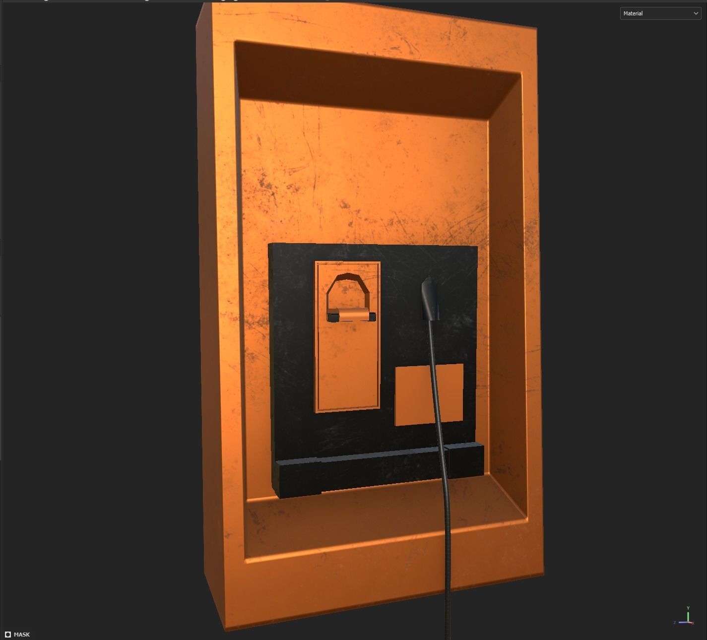 Dirty Telephone Booth Low-poly 3D model_10