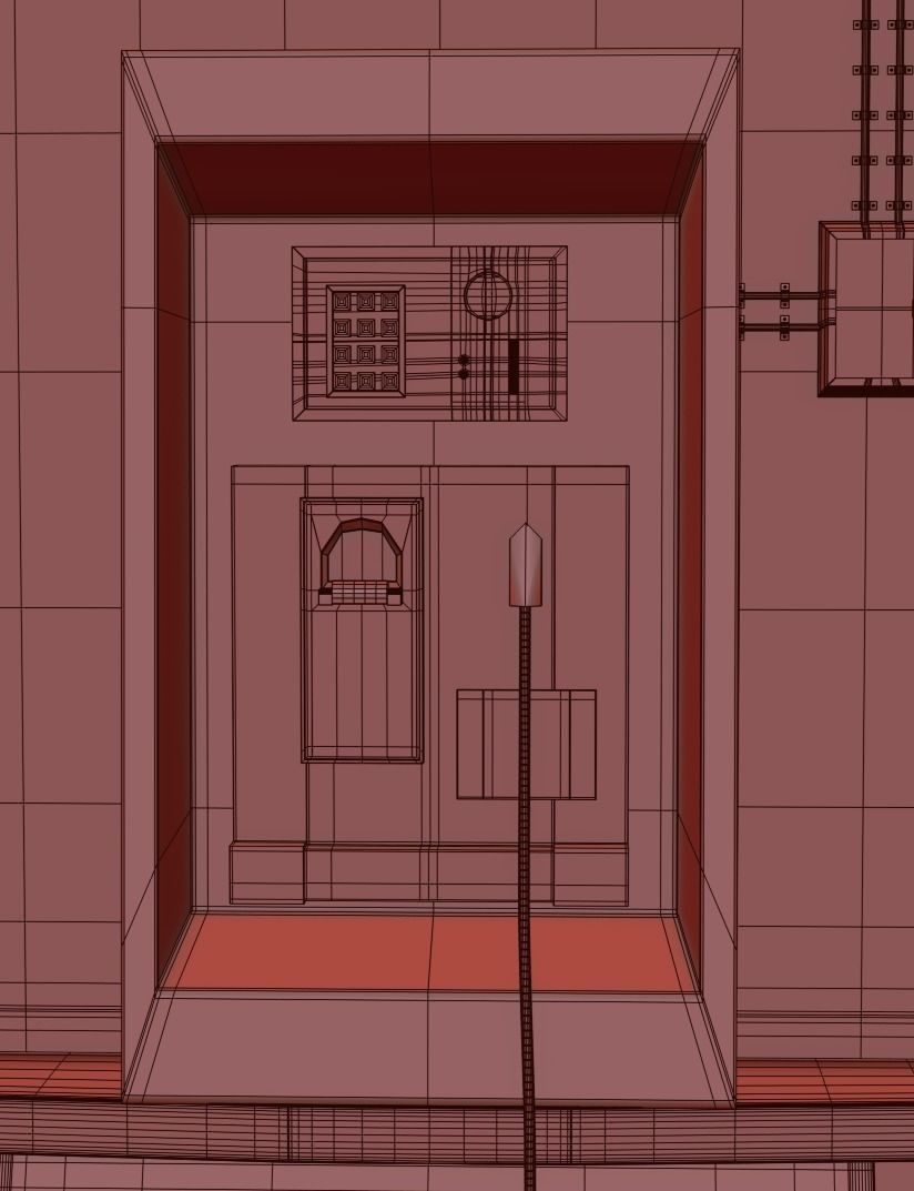 Dirty Telephone Booth Low-poly 3D model_7