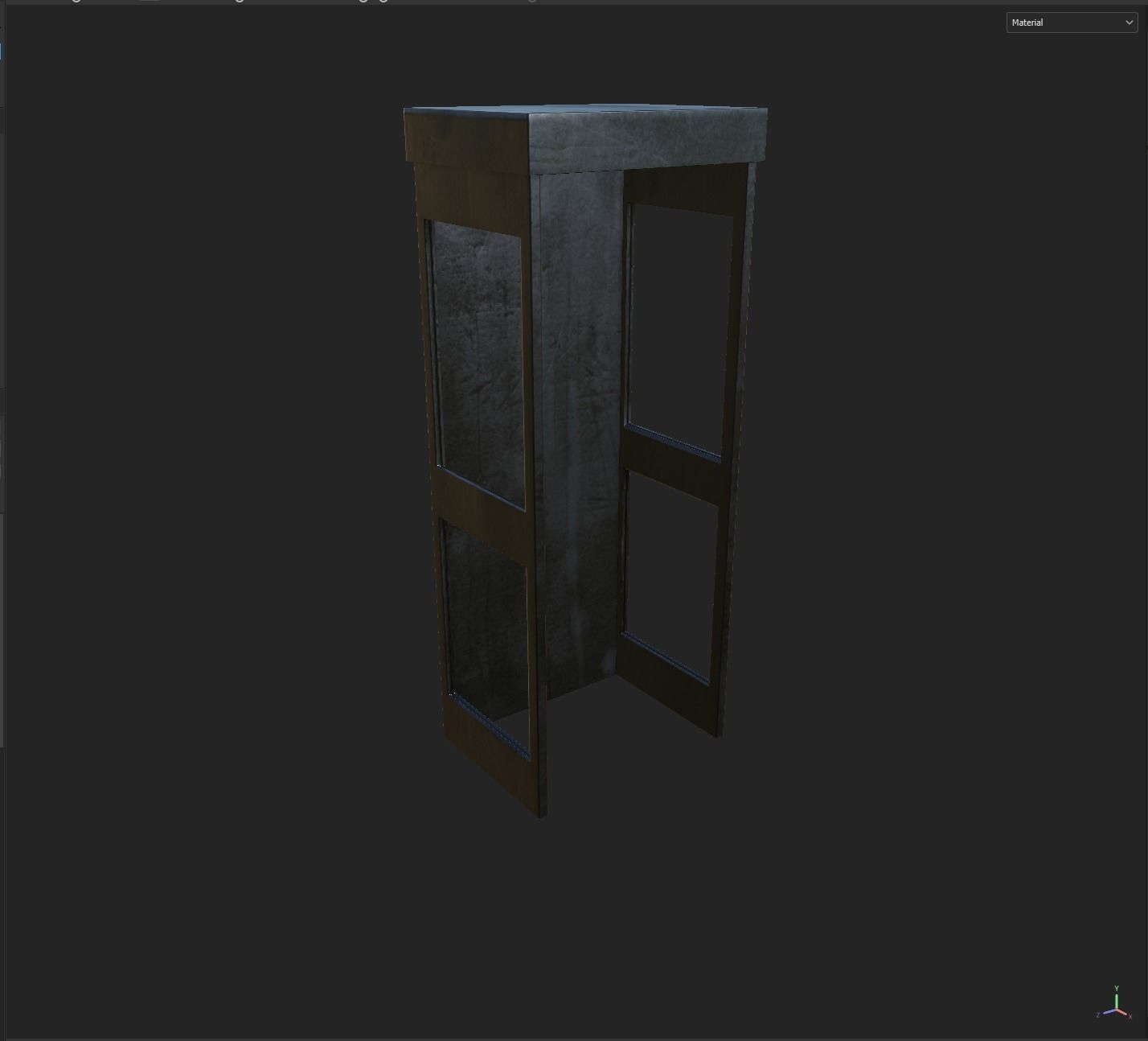 Dirty Telephone Booth Low-poly 3D model_9