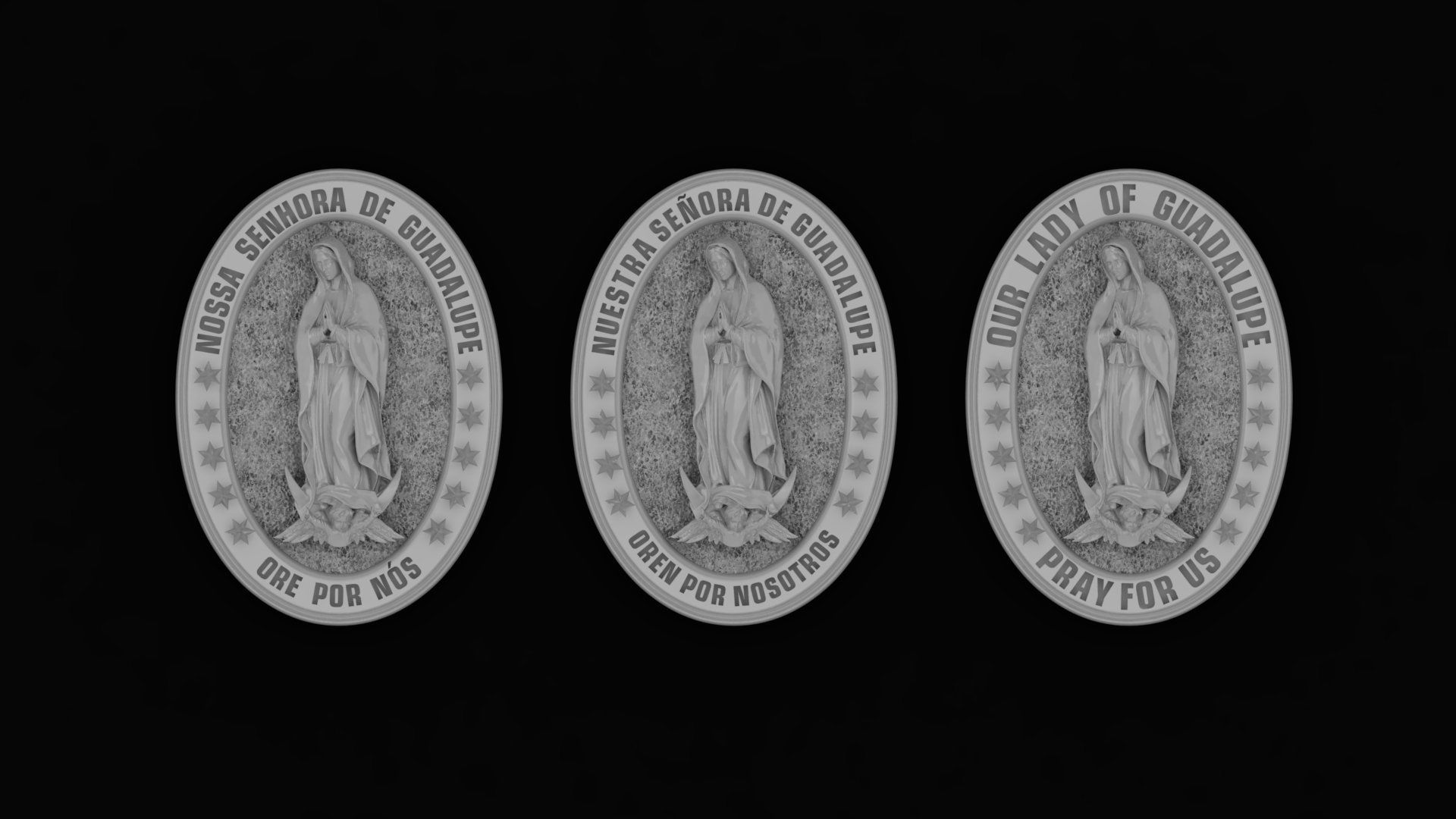 Our Lady of Guadalupe Medallion 3D print model 3D print model_11