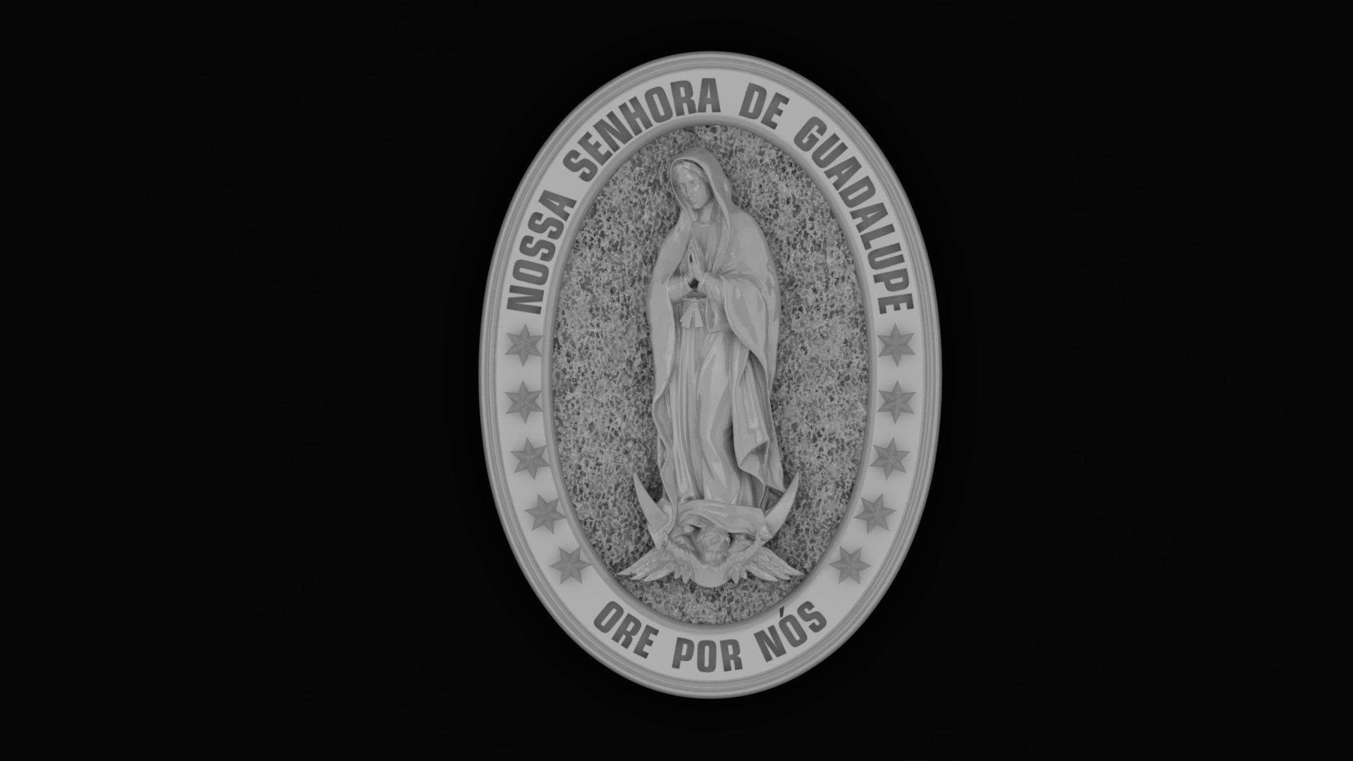 Our Lady of Guadalupe Medallion 3D print model 3D print model_3