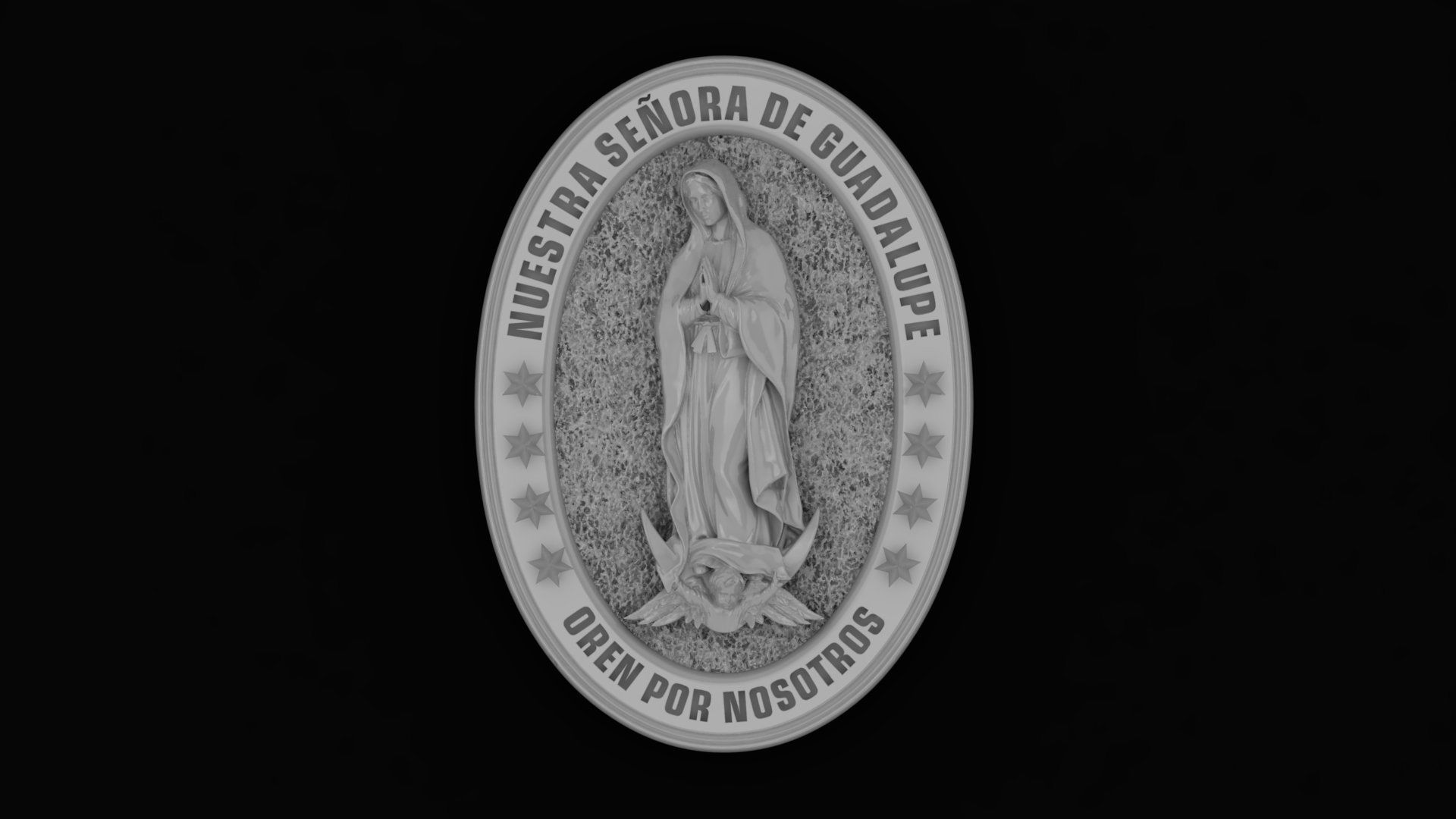 Our Lady of Guadalupe Medallion 3D print model 3D print model_4