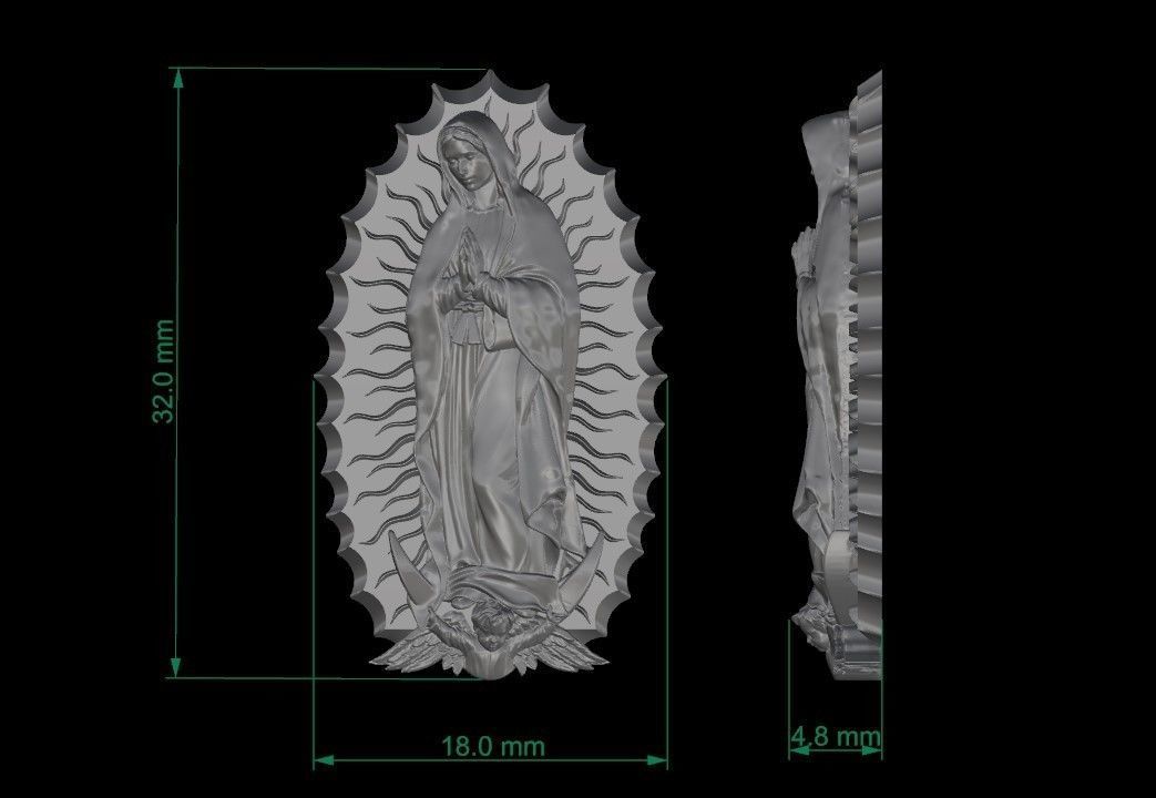 Our Lady of Guadalupe Medallion 3D print model 3D print model_15