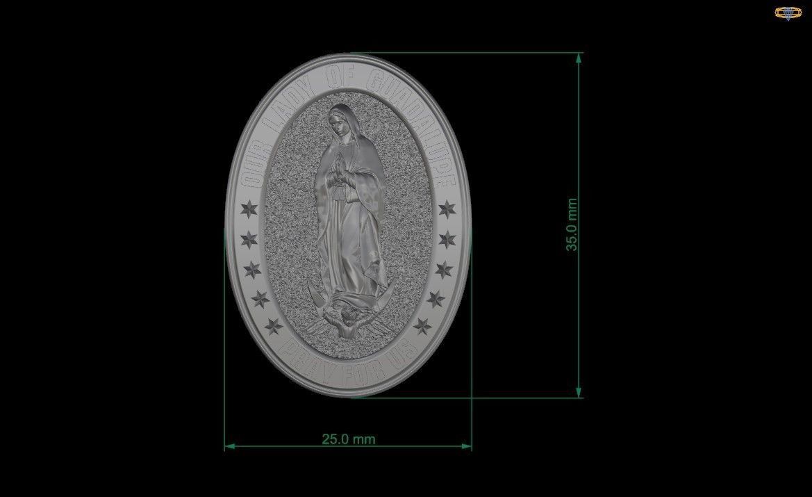 Our Lady of Guadalupe Medallion 3D print model 3D print model_13